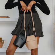 Abigail Black Recycled Vegan Leather Crossbody Bag