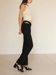 St. Agni Black Deconstructed Trouser Pant