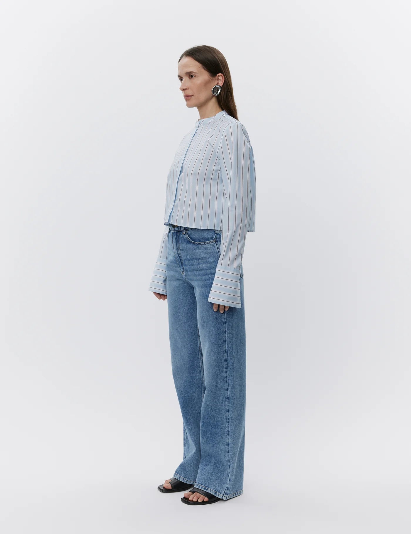 DAY Alexi Cropped Classic Striped Shirt