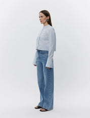 DAY Alexi Cropped Classic Striped Shirt