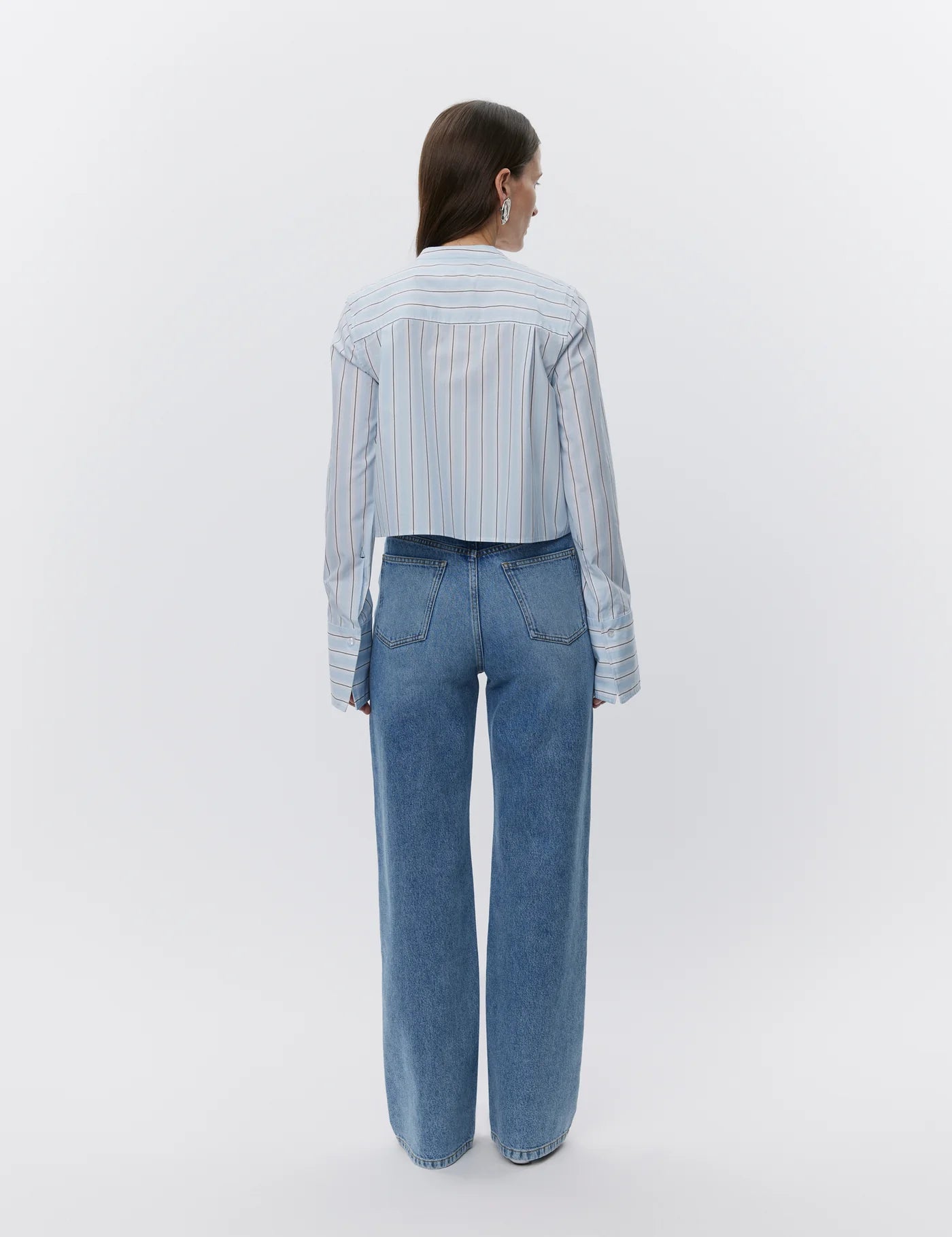 DAY Alexi Cropped Classic Striped Shirt