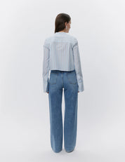 DAY Alexi Cropped Classic Striped Shirt