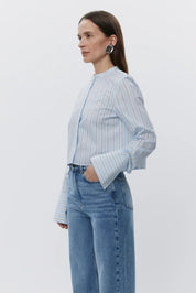 DAY Alexi Cropped Classic Striped Shirt
