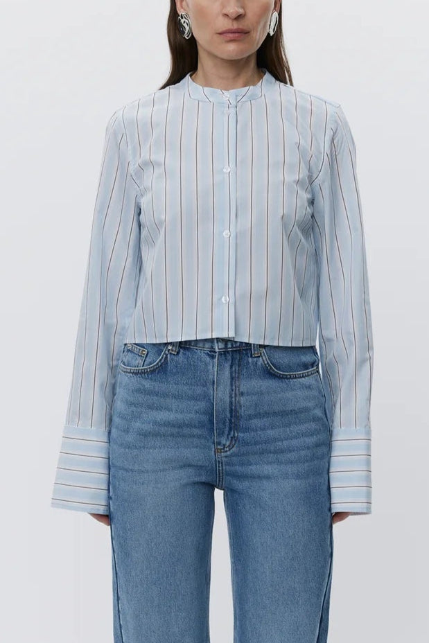 DAY Alexi Cropped Classic Striped Shirt