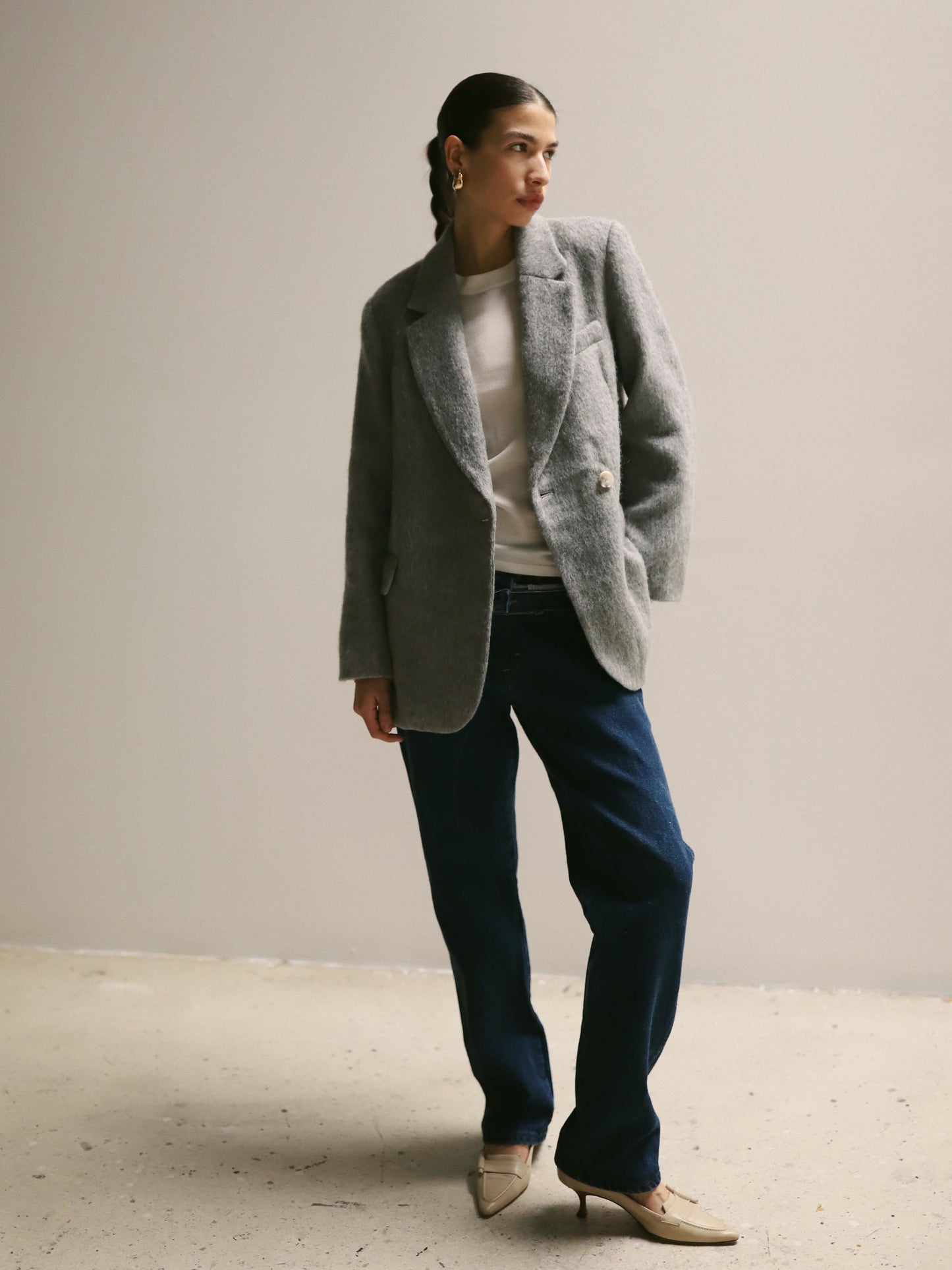 Gray Wool Blend Kindra Coat