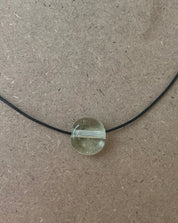 Nuri Studios Tiny Clear Glass Circle Necklace