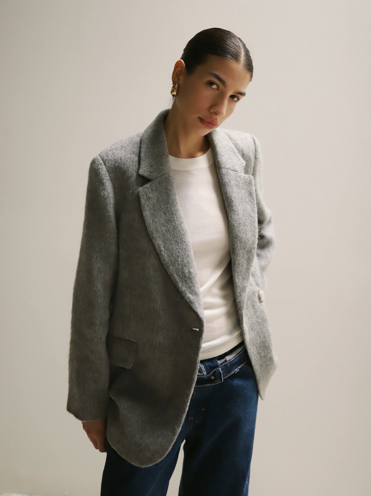 Gray Wool Blend Kindra Coat