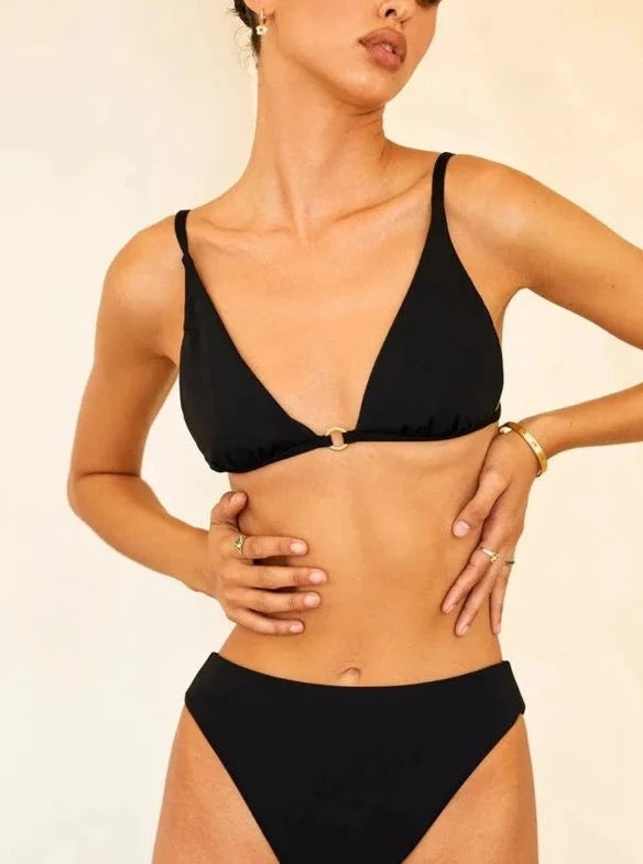 Black Remi Triangle Bikini Top