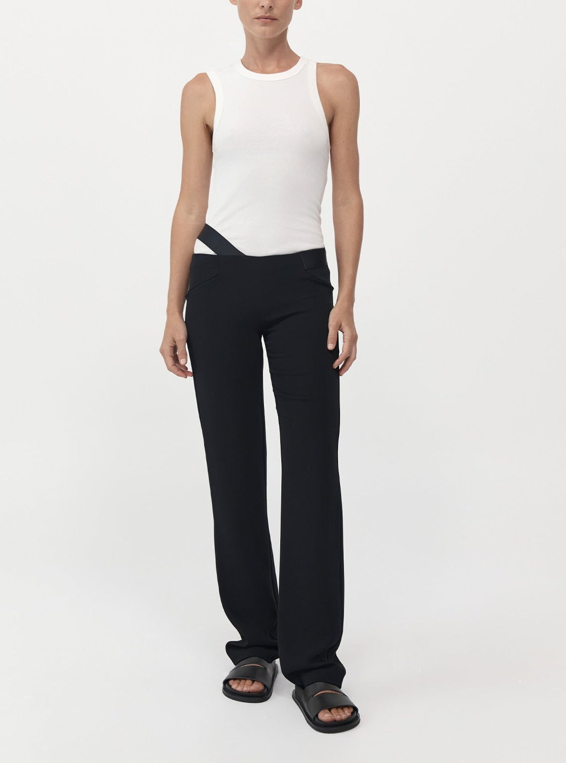 St. Agni Black Deconstructed Trouser Pant