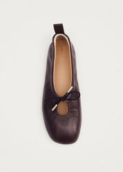 Alohas Rosalind Brown Leather Ballet Flats
