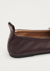 Alohas Rosalind Brown Leather Ballet Flats