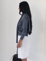 Charcoal Glynne Scarf Cardigan