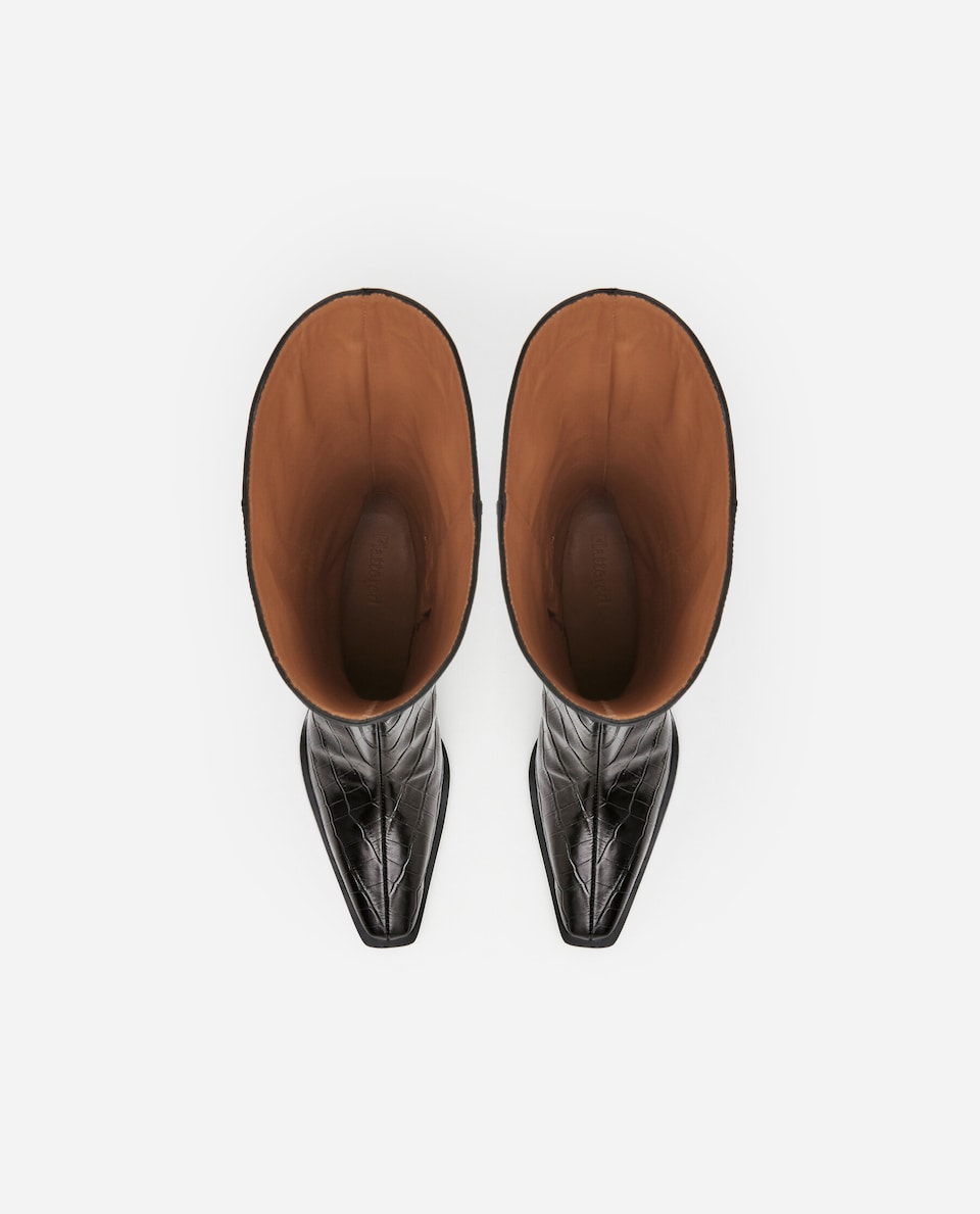 Flattered Ava Croco Leather Boots