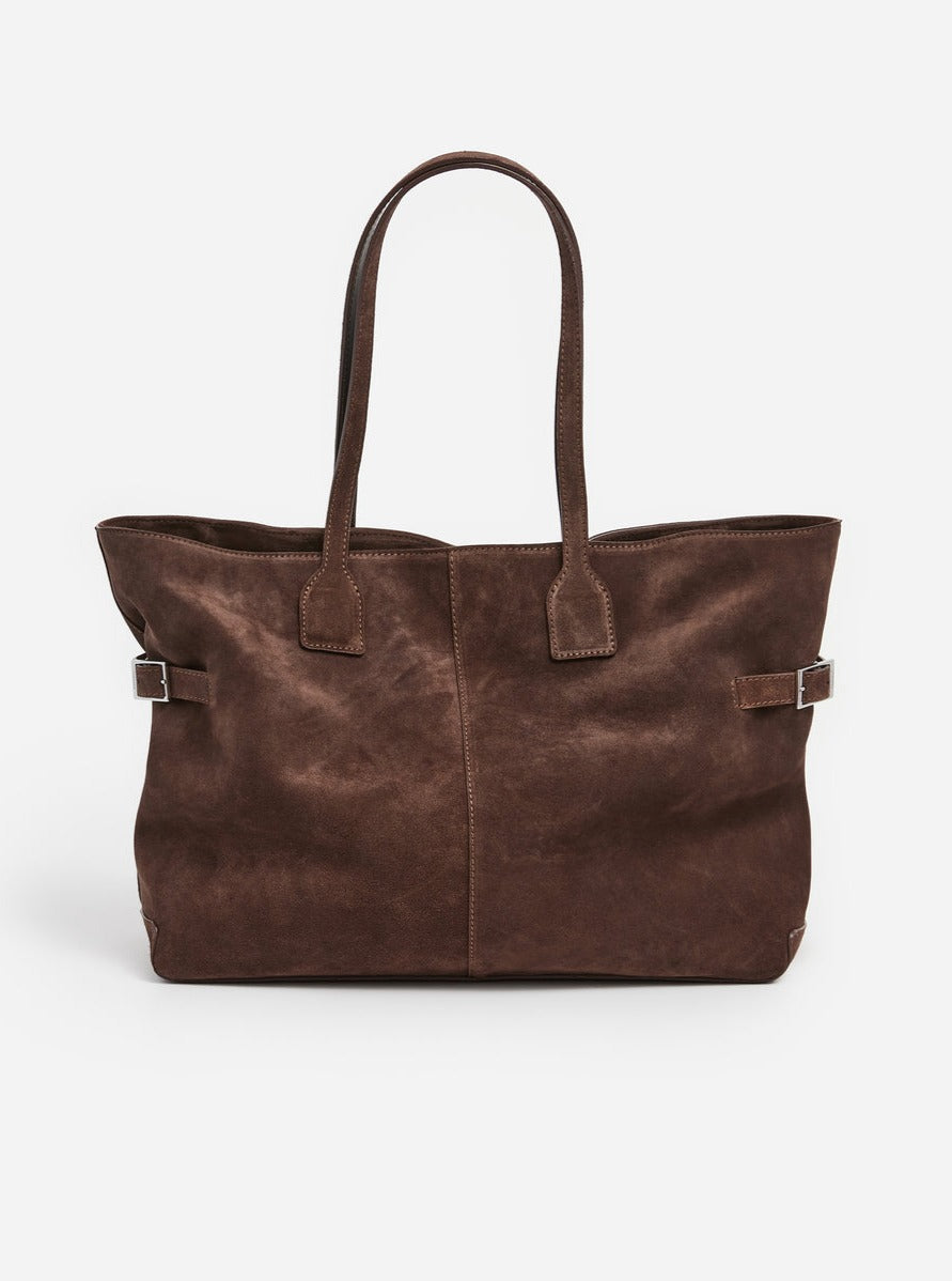 Flattered Chocolate Suede Lesley Tote Bag