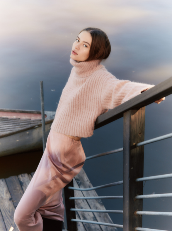 Rose Pink Cupro Bias Maxi Skirt