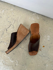Vintage Ralph Lauren Wood Platform Sandals 8