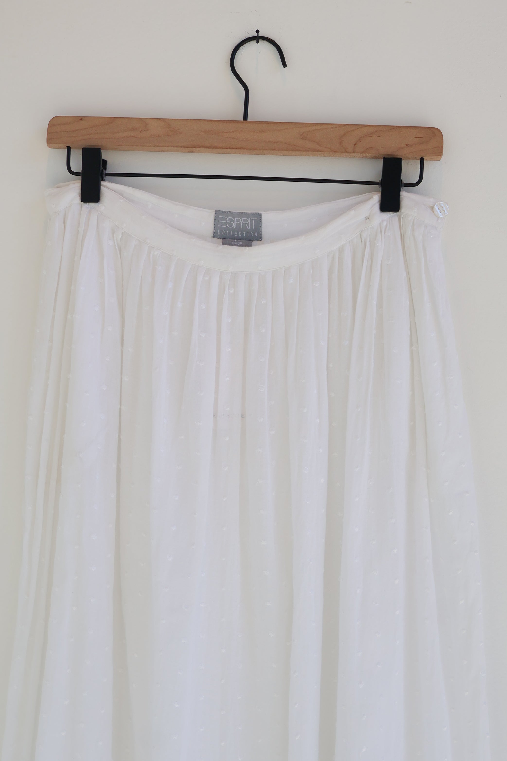 Vintage White Swiss Dot Cotton Voile Skirt