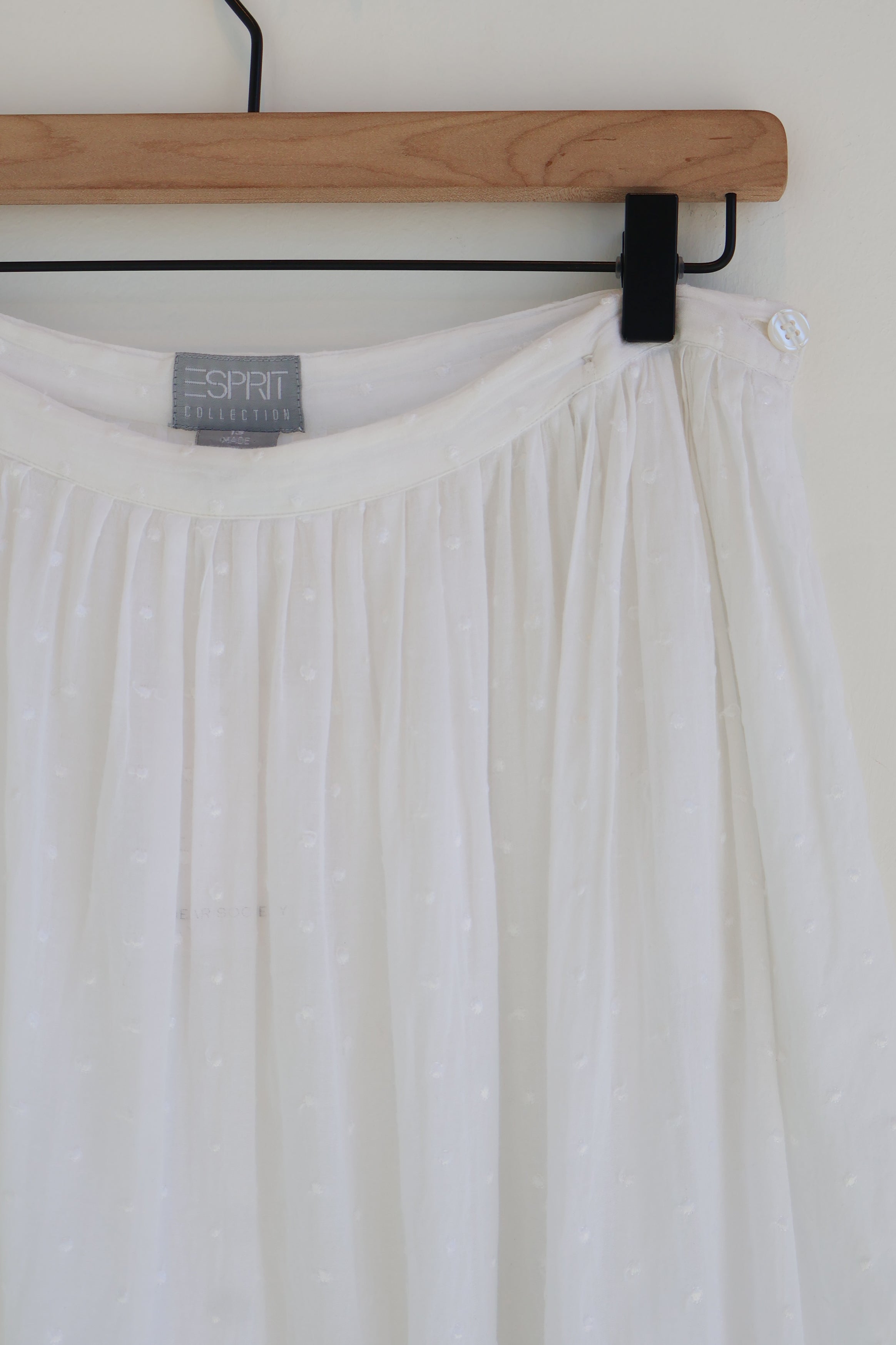 Vintage White Swiss Dot Cotton Voile Skirt