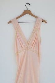 Vintage 1940s Pink Bias Satin Slip Dress
