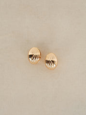 Gold Lena Textured Dome Hoops