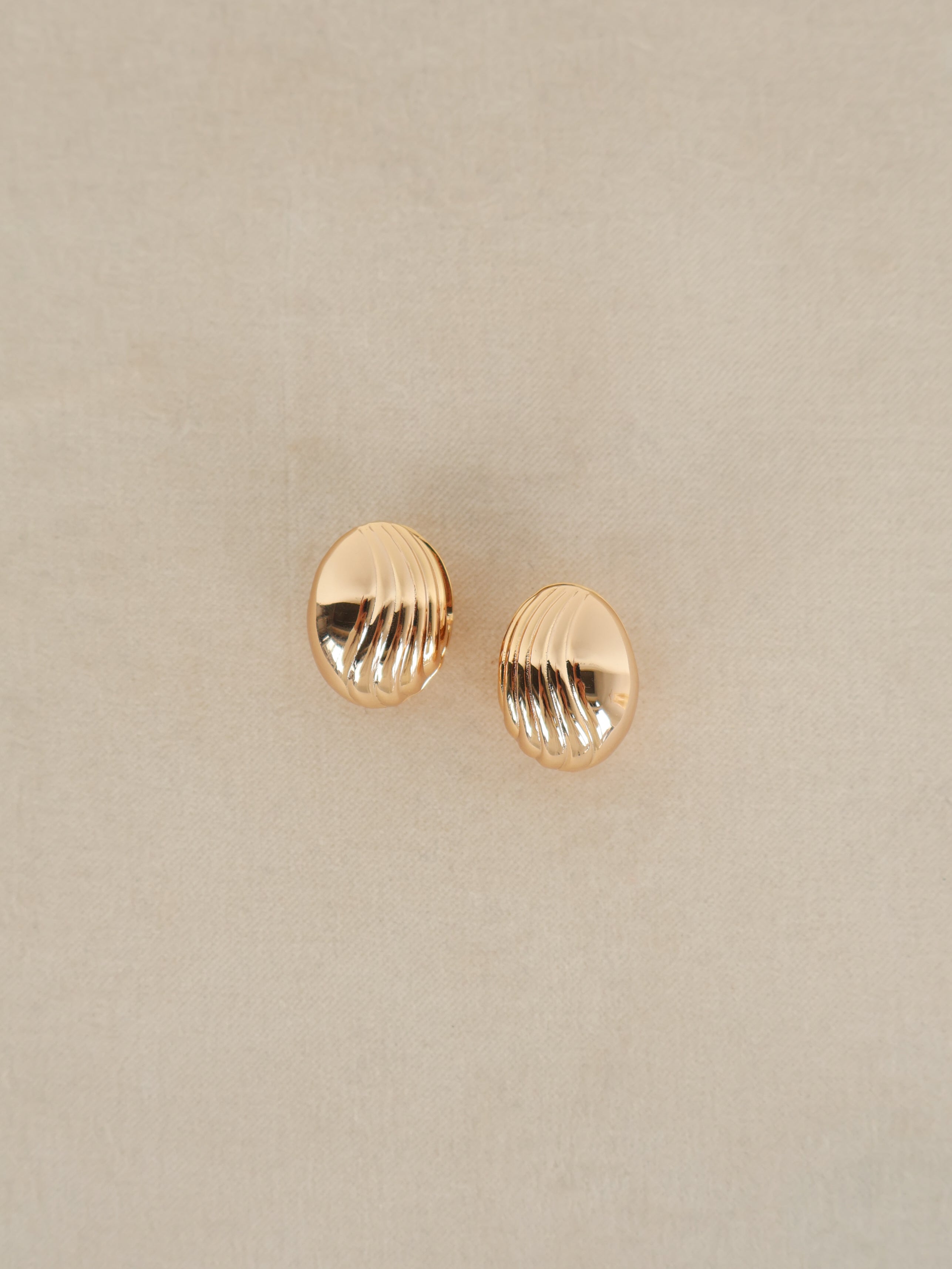 Gold Lena Textured Dome Hoops