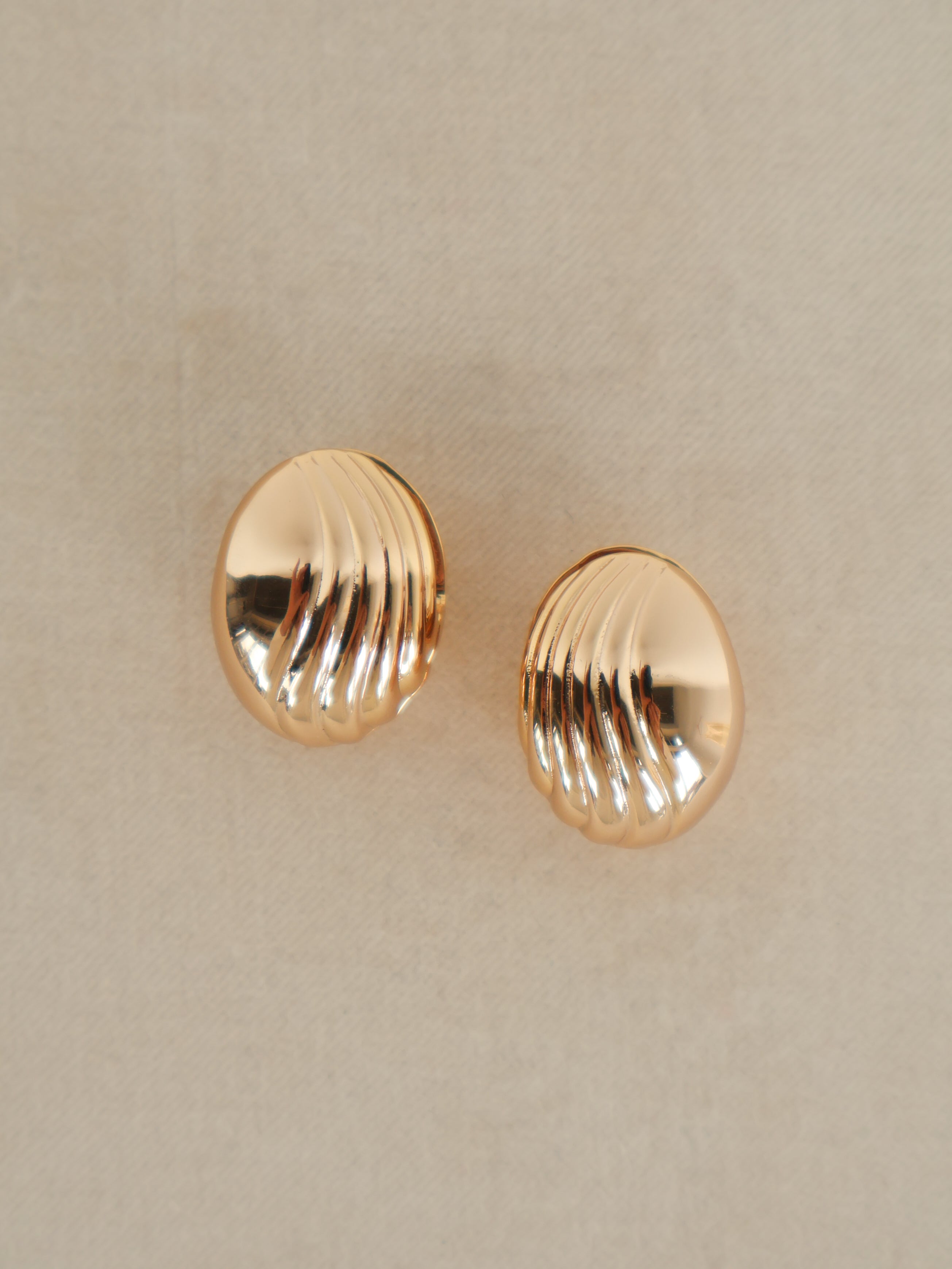 Gold Lena Textured Dome Hoops