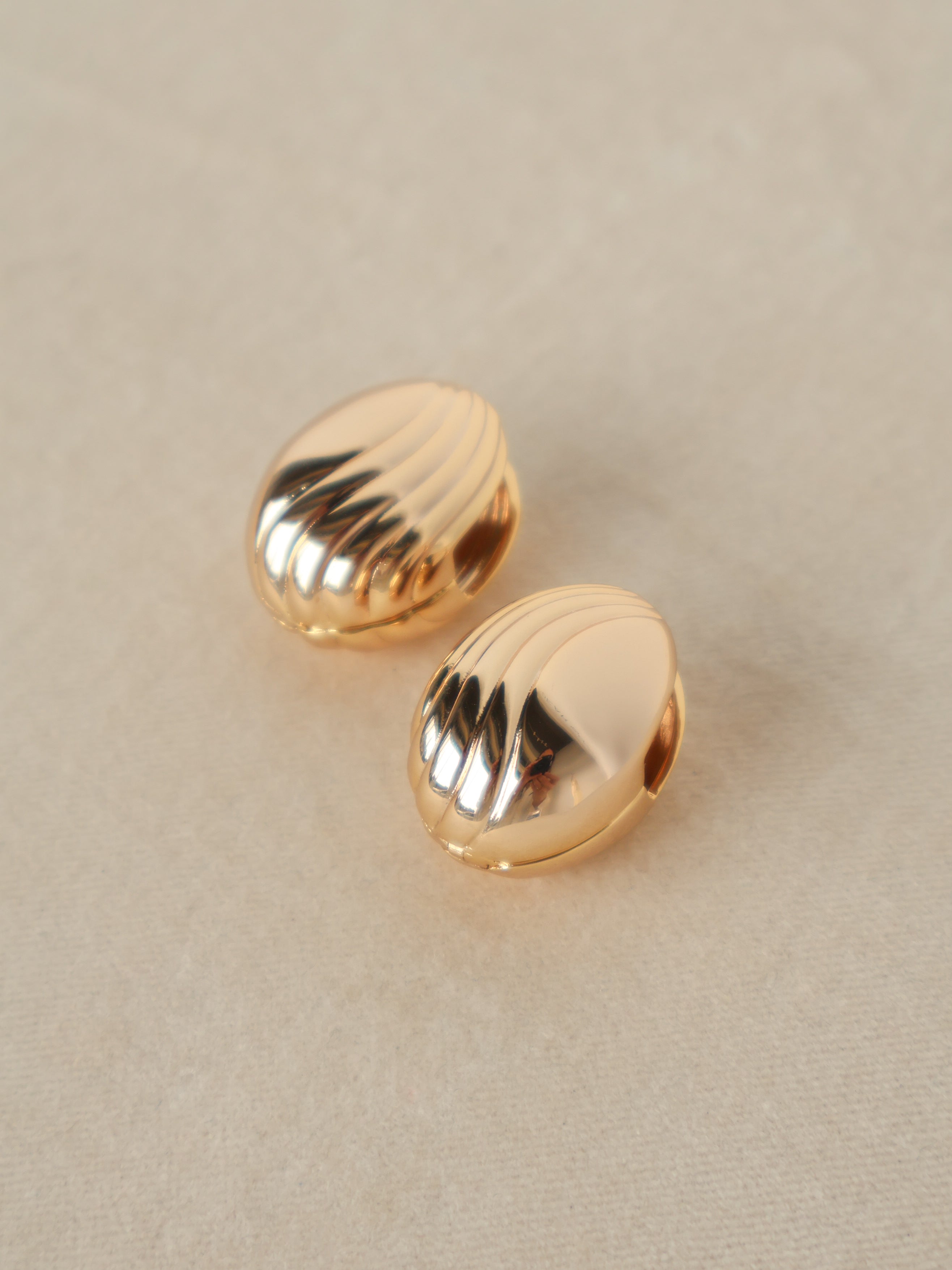 Gold Lena Textured Dome Hoops