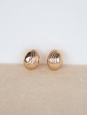 Gold Lena Textured Dome Hoops