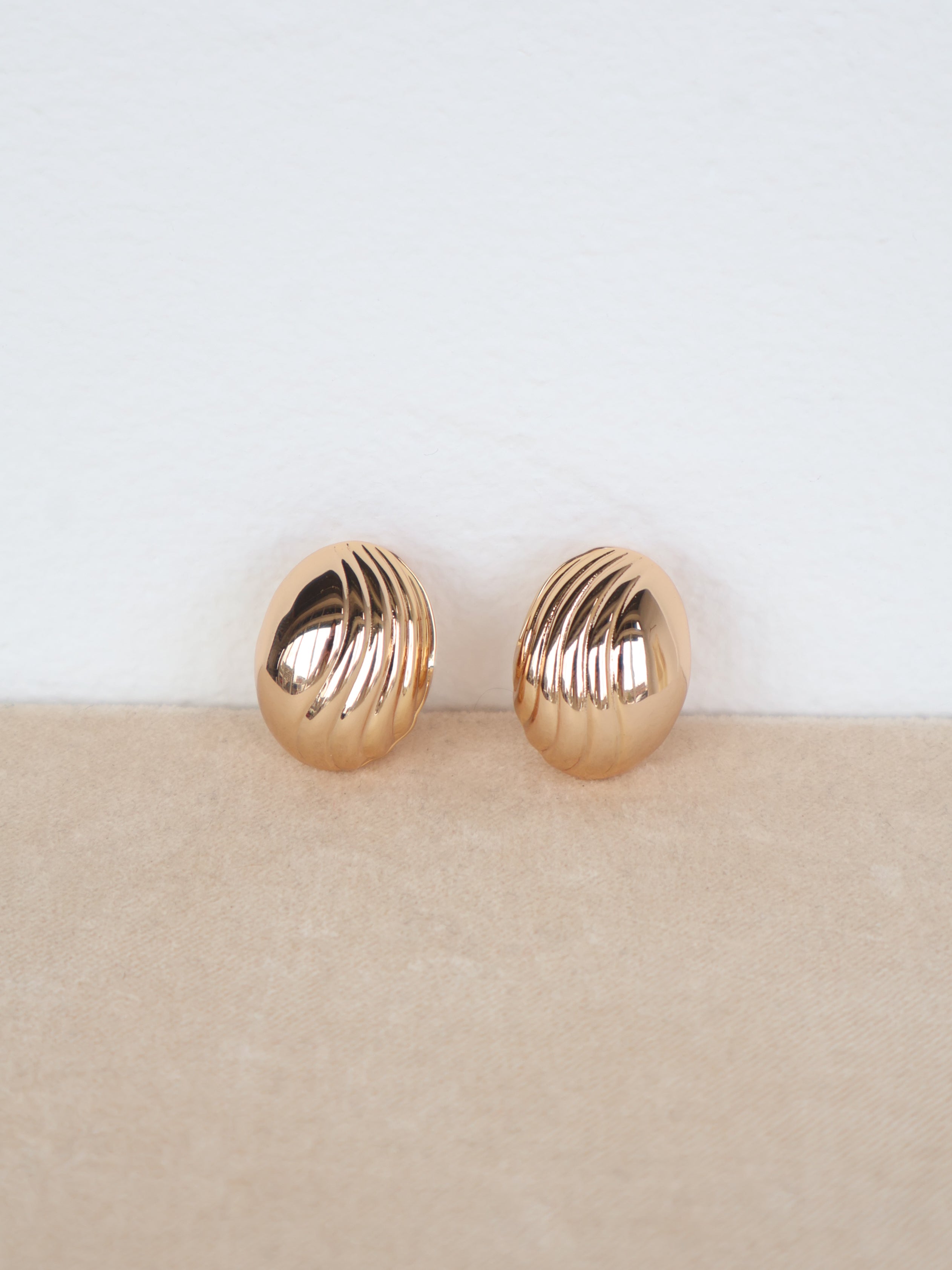 Gold Lena Textured Dome Hoops