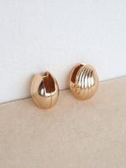 Gold Lena Textured Dome Hoops