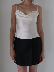Ivory Satin Tripp Top