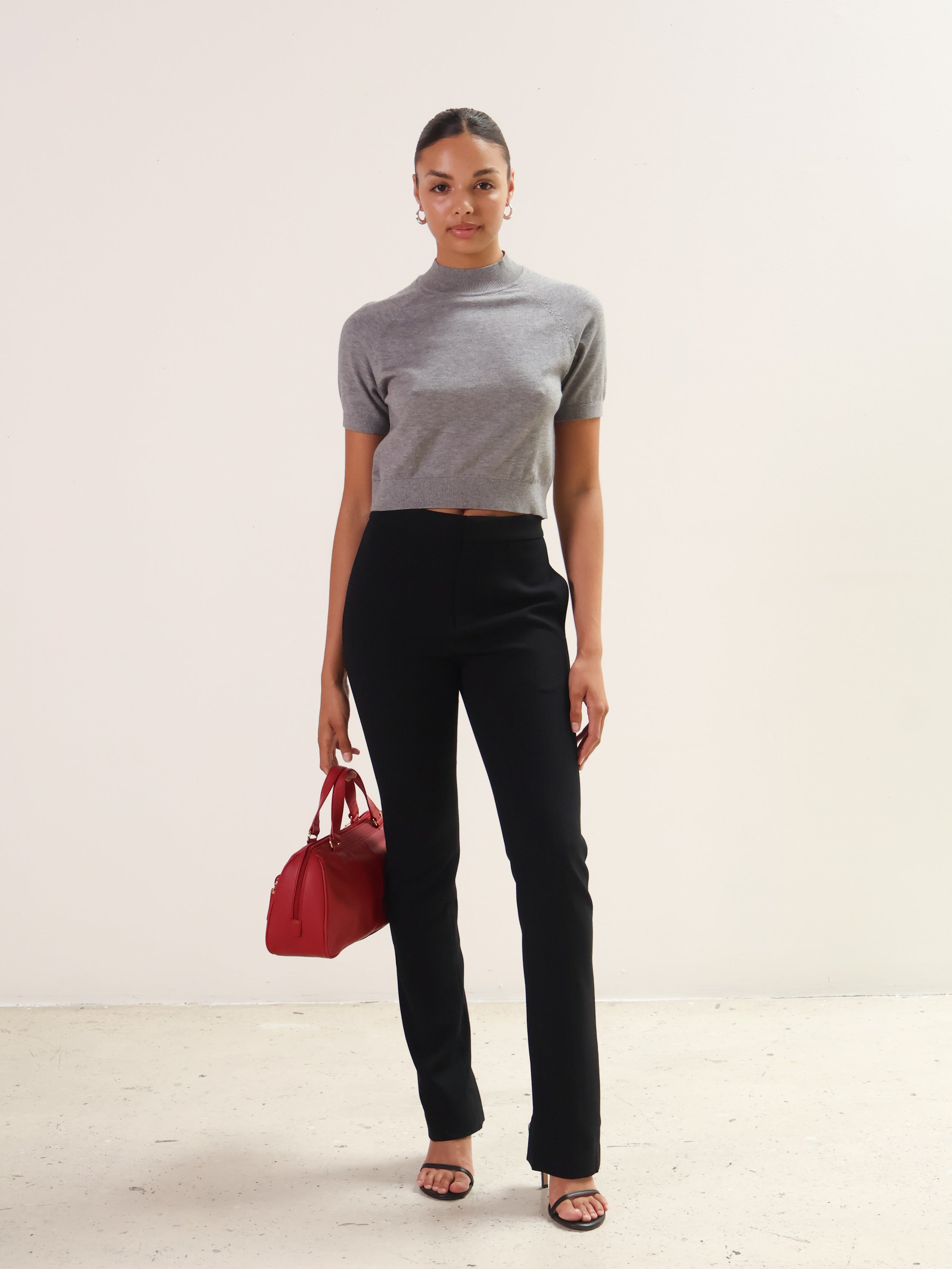 Rue Sophie Black Slit Hem Baia Pant