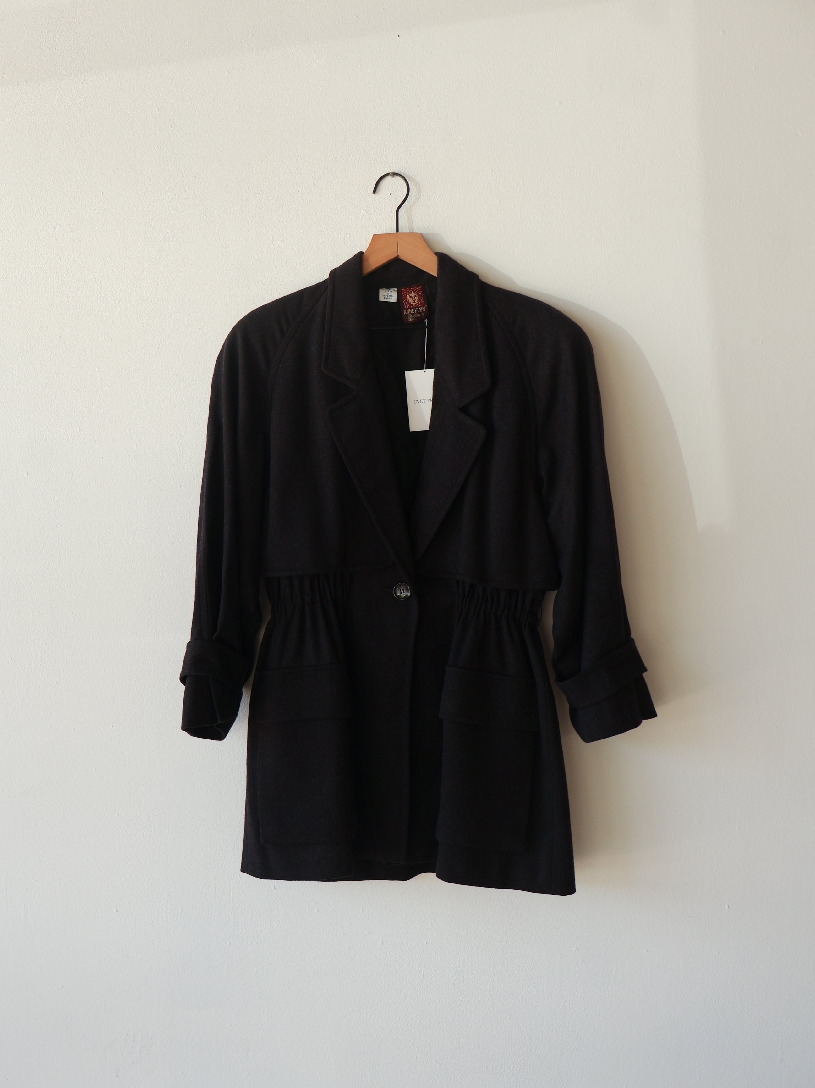 Vintage Anne Klein Wool Cinched Trench