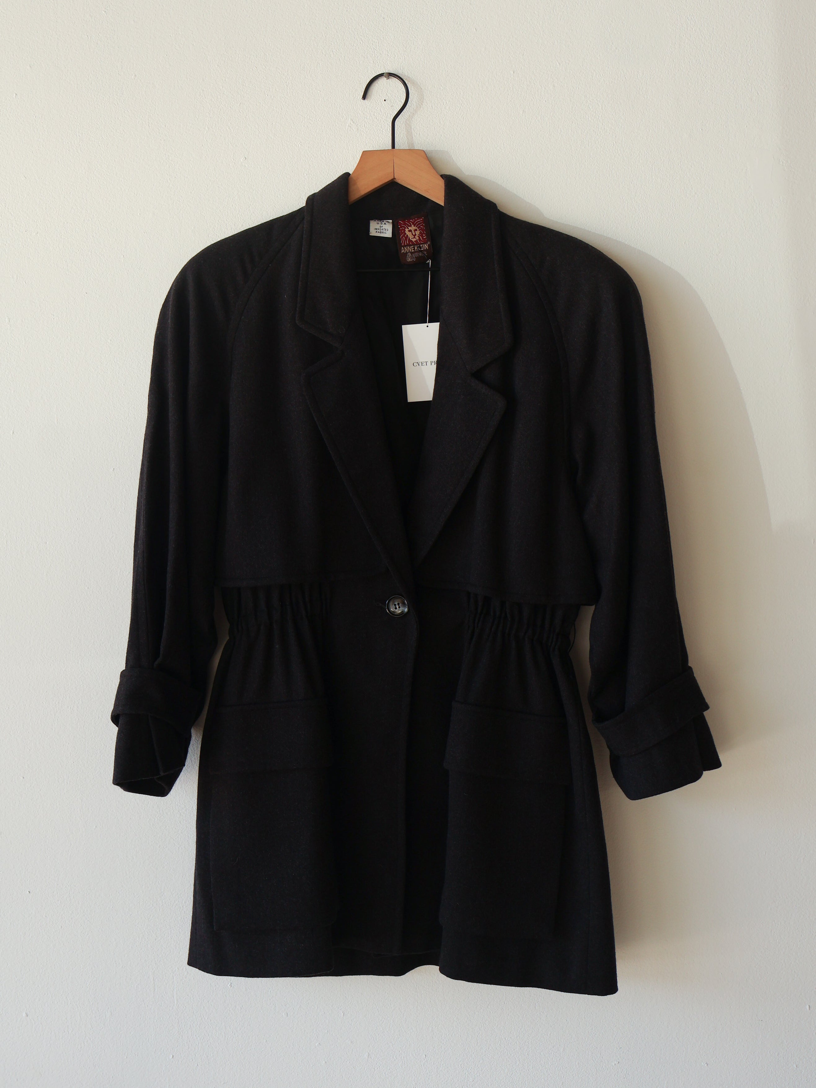 Vintage Anne Klein Wool Cinched Trench