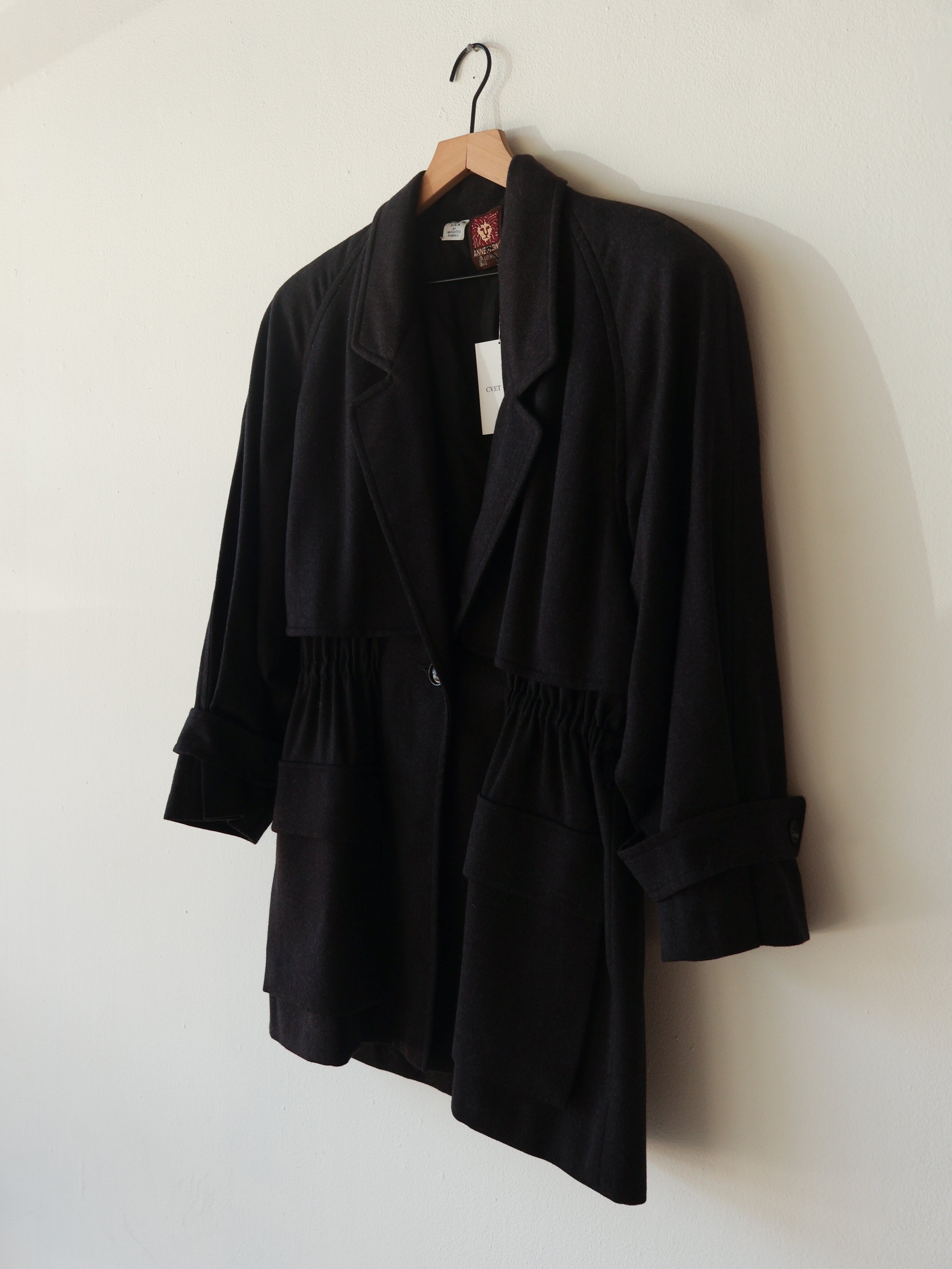 Vintage Anne Klein Wool Cinched Trench