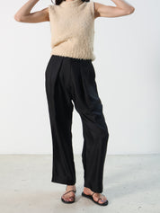 Marle Black Silk Galina Pants