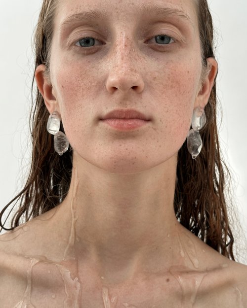 Mussels and Muscles Pebbles Earrings No. 2 - Rock Crystal