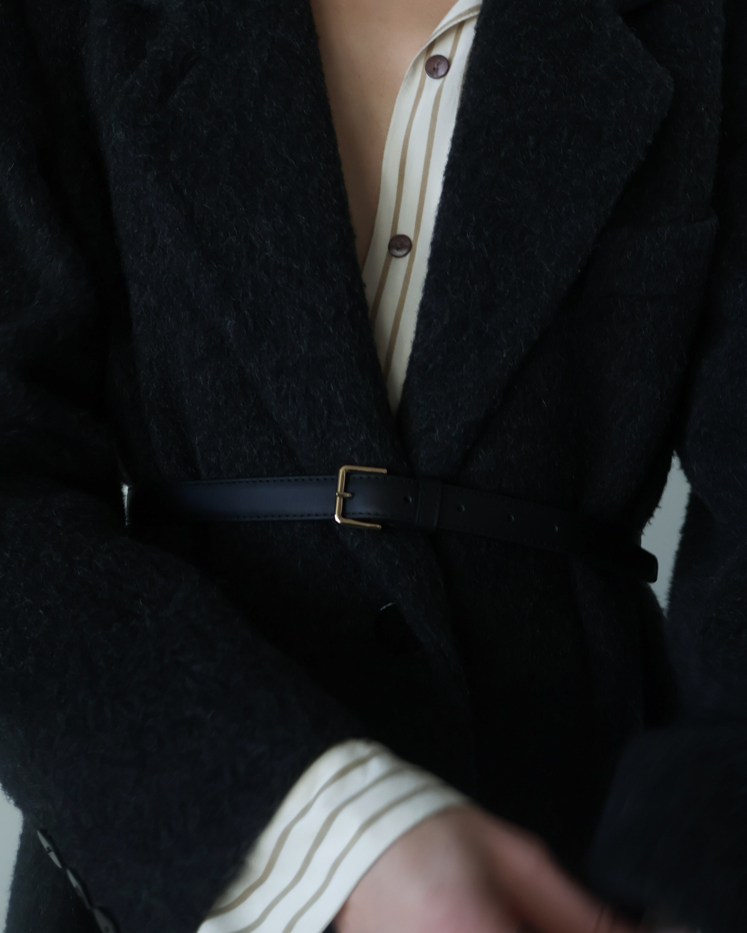Flattered Barbara Black Leather Belt