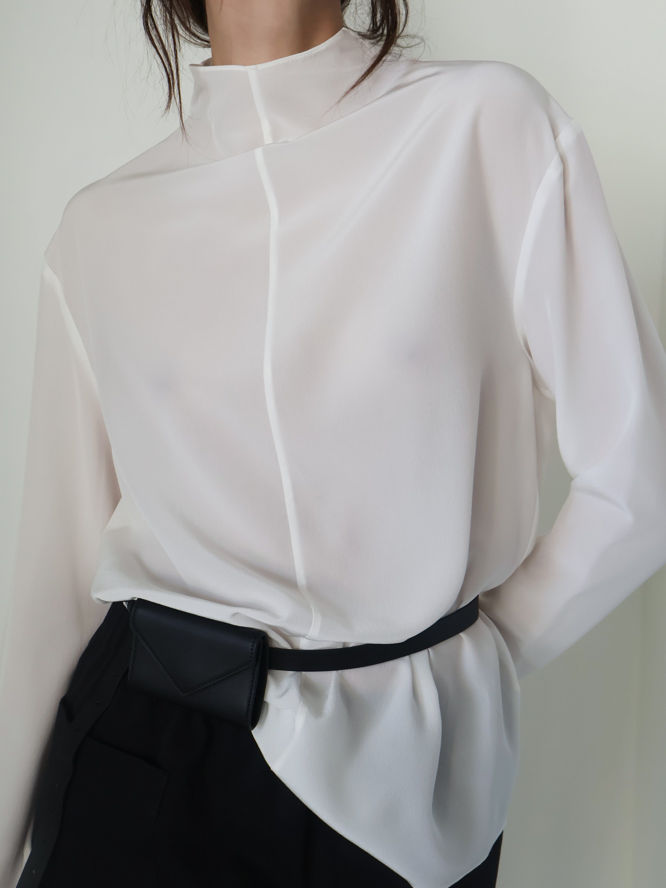 Rue Sophie Allard Silk Mock Neck Top