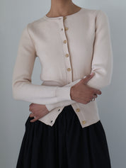 Ecru Knit Sophia Cardigan