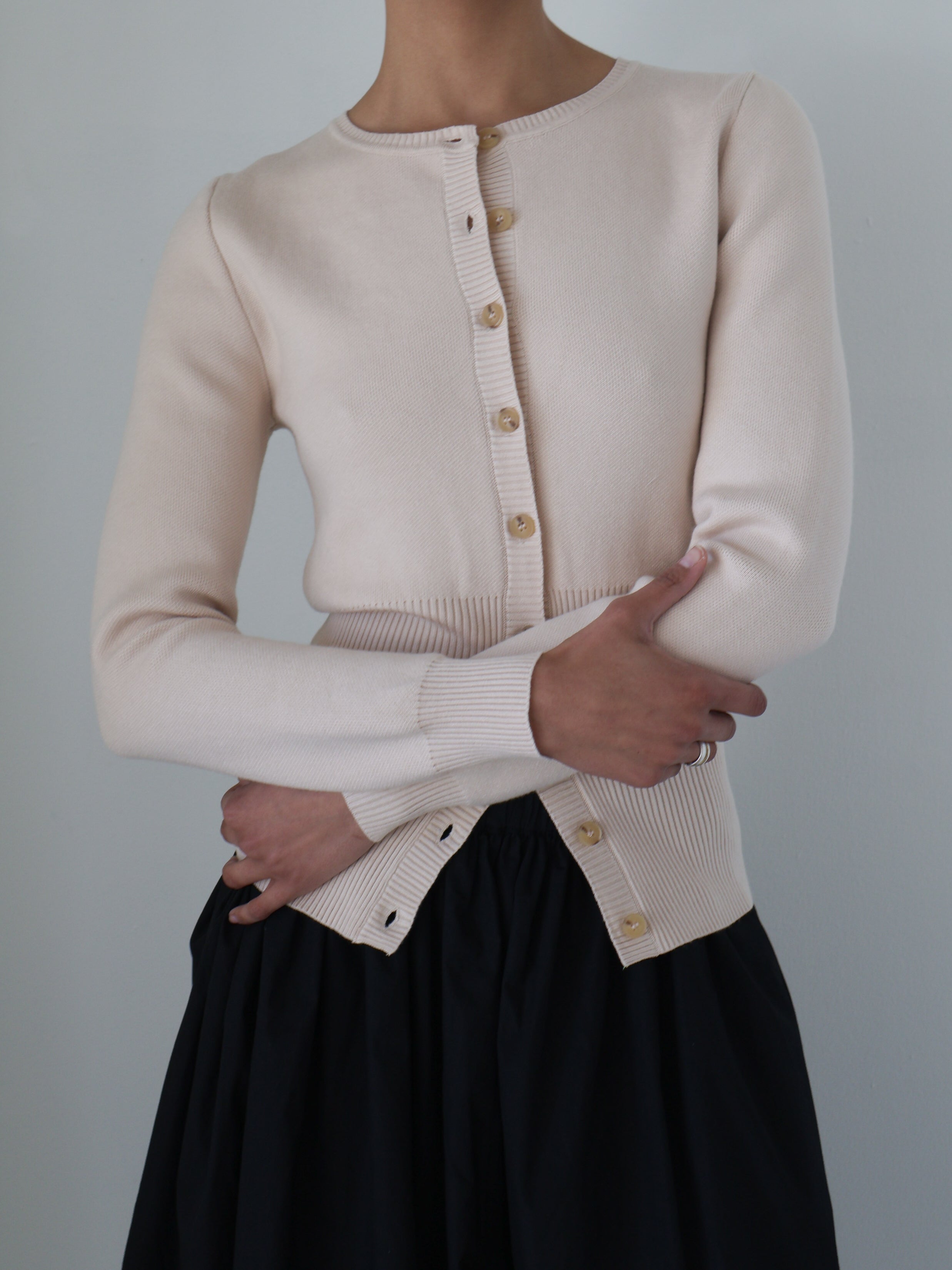 Ecru Knit Sophia Cardigan