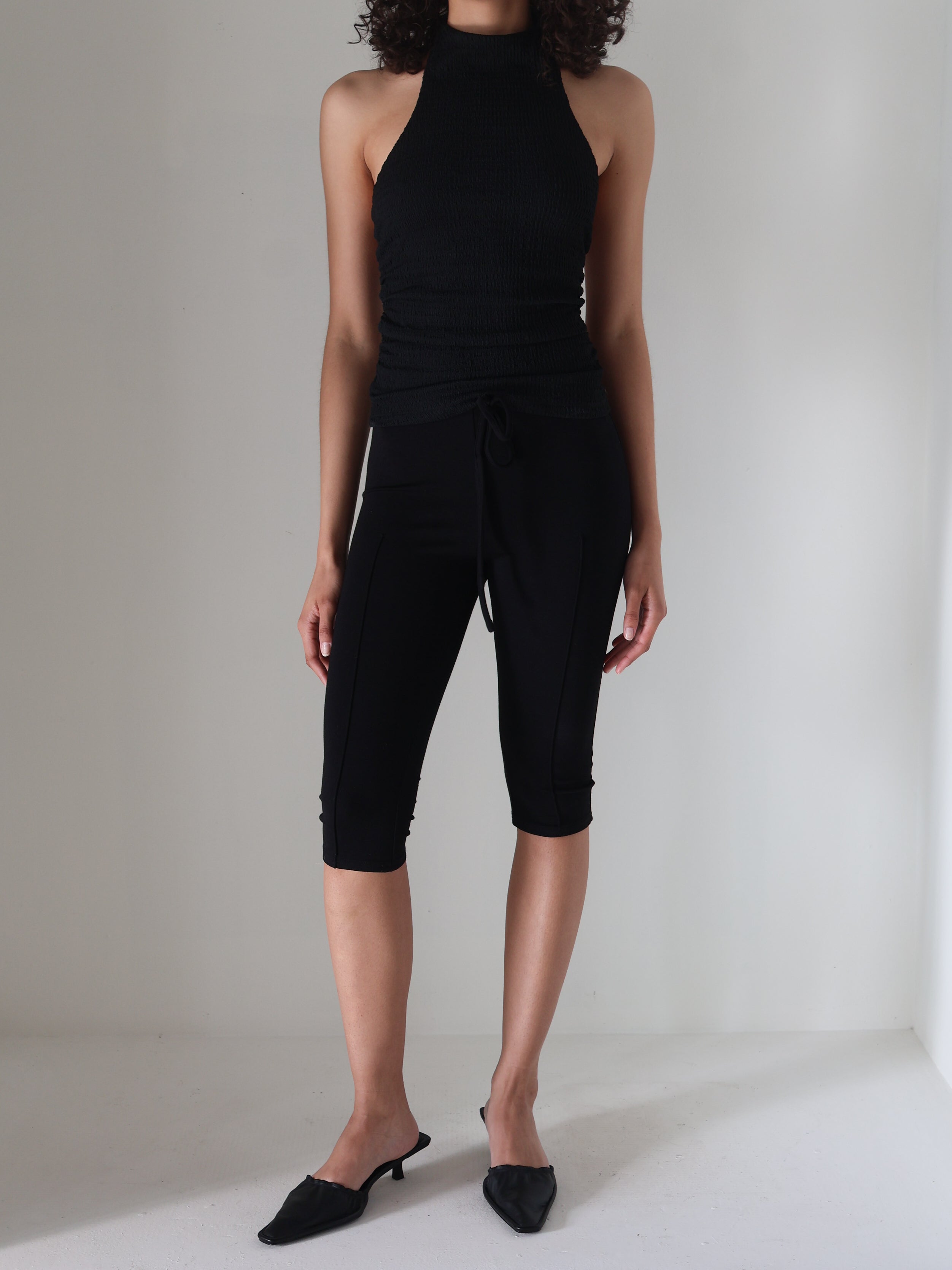 Black Lilliana Pintuck Capris