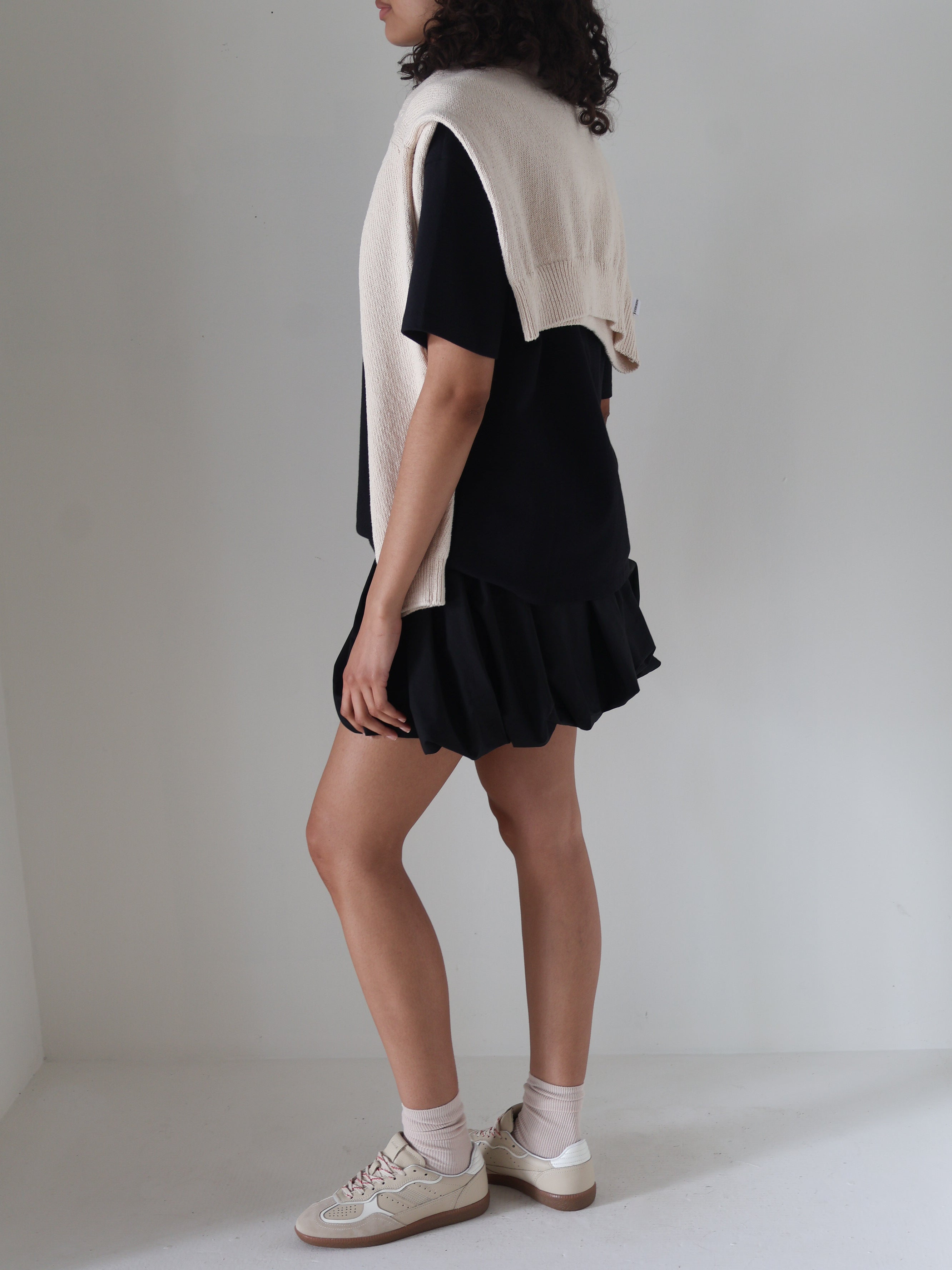 Black Libi Mini Bubble Skirt