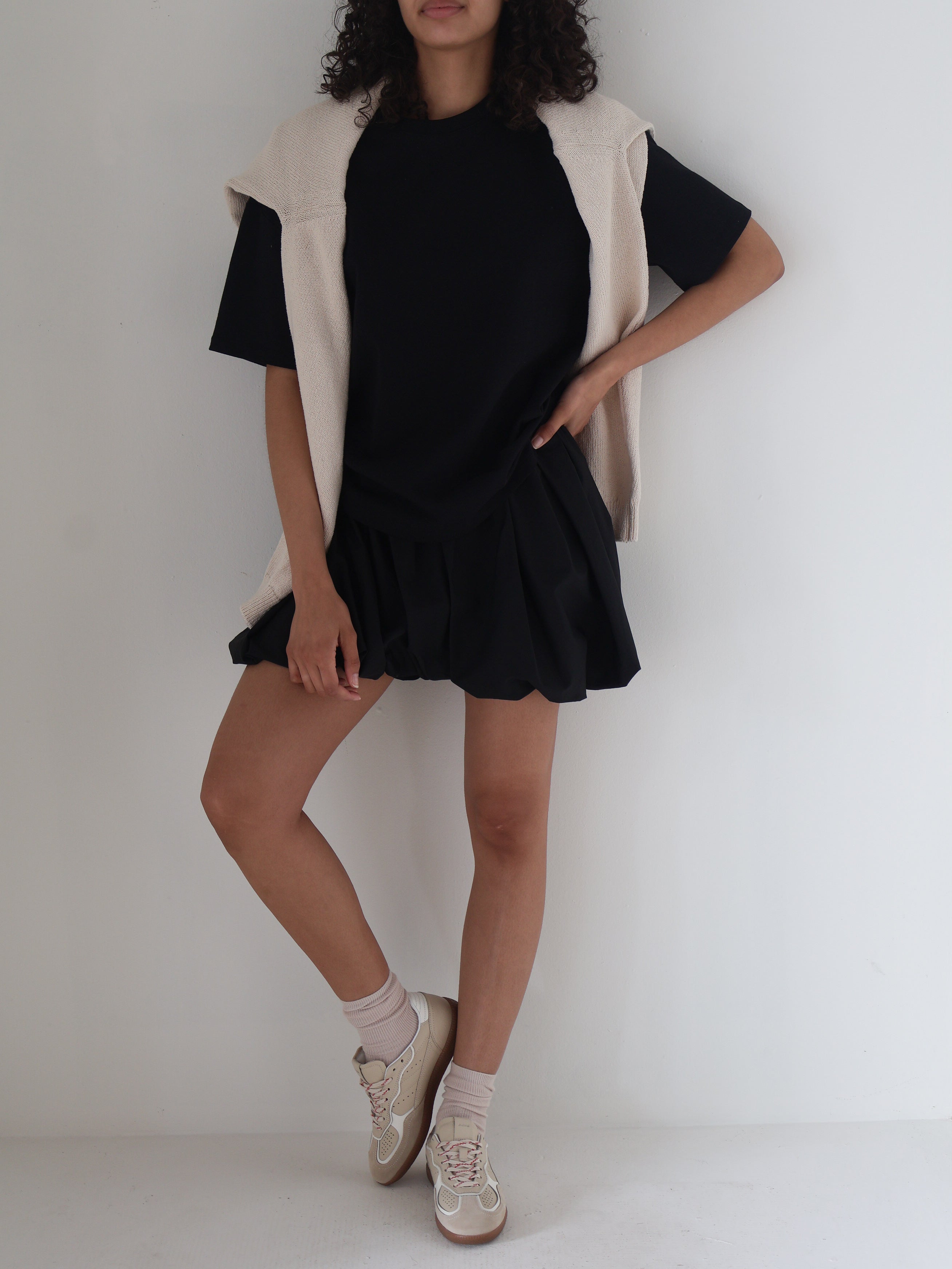 Black Libi Mini Bubble Skirt