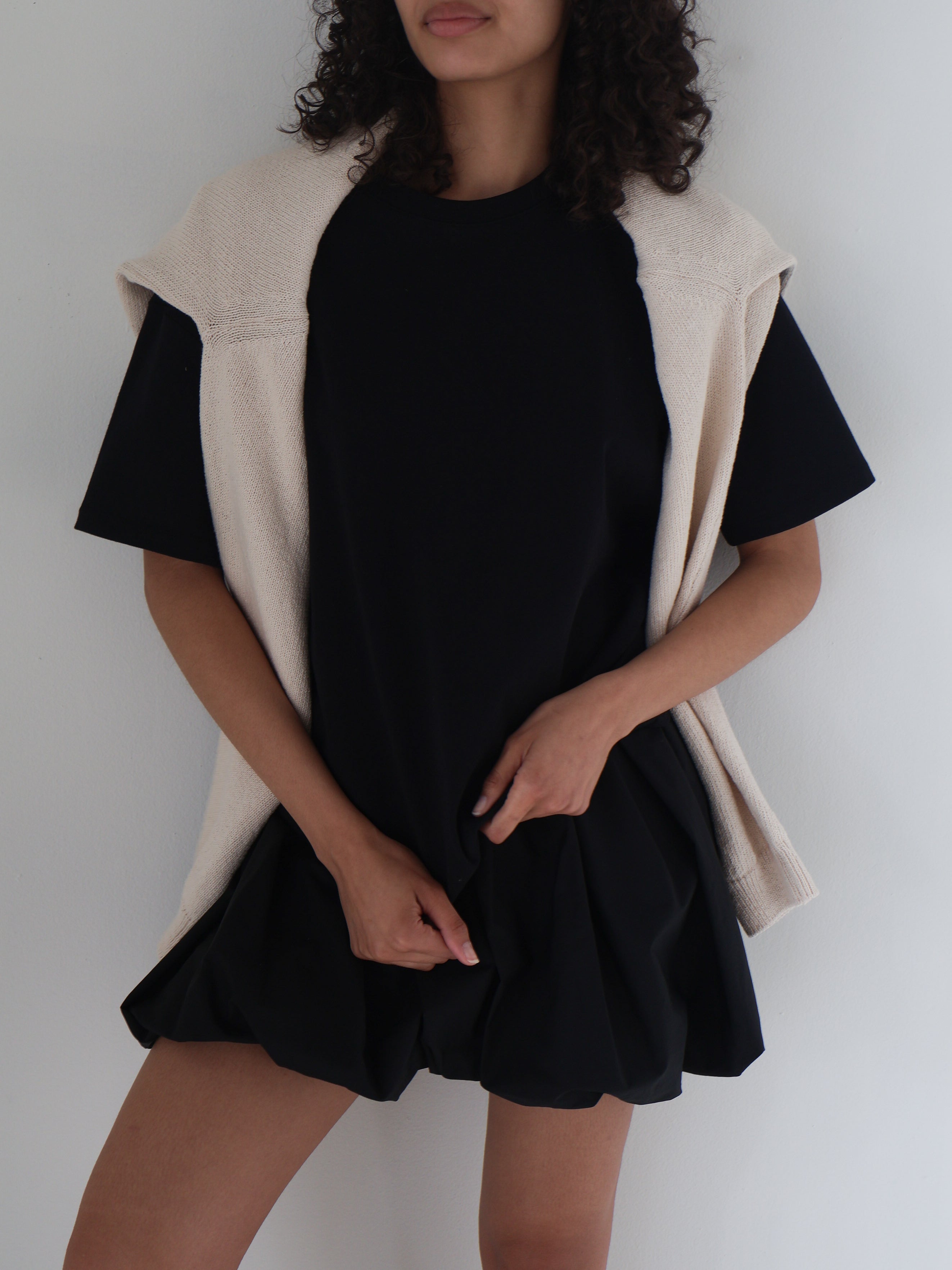 Black Libi Mini Bubble Skirt