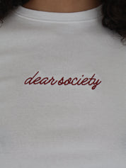 Dear Society Embroidered Script Bebe Tee