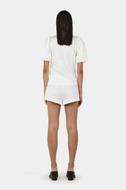 Ownley Ivory Marielle Cotton Tie Blouse