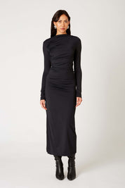 Black Bateau Neck Irina Dress
