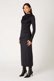 Black Bateau Neck Irina Dress