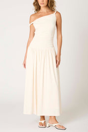Cream Karina Off The Shoulder Dress